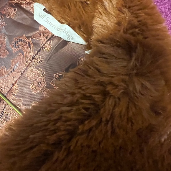 Soft Surroundings Cinnamon Long Fur Vest Sz M - Picture 5 of 6